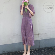 도오빠 여성 롱원피스 브이넥 쉬폰 여름 반팔 반소매 바캉스룩 해외여행 해변 비치 홈캉스 호캉스 패션 캐주얼 스타일 코디 의류 국내배송 여자롱원피스