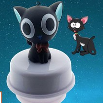 크리스마스 수동 오르골 검은고양이 회전 소품 선물, 단일제품