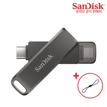 샌디스크 iXpand Luxe 8핀 & C타입 USB 3.1 메모리 + USB 고리, 64GB