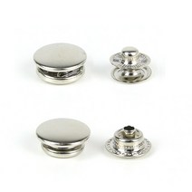 Jstrading (10쌍) 니켈 민자 스냅단추 10-20mm, 10개, 스프링스냅 15mm