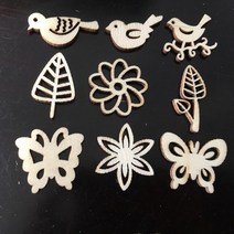 우드버닝 50PCS 3CM 미완성 우드 조각 나무 자연 꽃 컷 아웃 DIY 공예 그림 염색 불타는 받침, 08 H