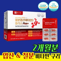 임신준비 선물 영양제 엽산 철분 비타민 약 2개 월분 온가족 함께 먹을 수 있는 청소년 성장기 종합 복합 건강 식품 보조제 10대 20대 30대 40대 50대 60대