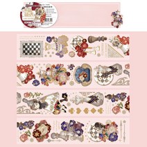Mr. Paper PET 접착 테이프 스티커 고대 스타일 캐릭터 식물 프린트 장식 핸드북 미적 문구 용품 Mr., 06 6