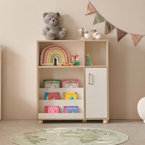 C3669 전면 슬라이딩 책꽂이 선반장 1200 1color, 크림화이트