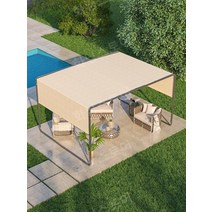옥상 테라스 조립식 원두막 옥탑 미니정자 원두막 정자 파라솔, I.카키 3m x 3m