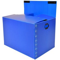 뉴프라테크 이사박스 5호(벨크로형)-5개묶음 [벨크로 부착 박스] 포장 택배 수납 플라스틱, 파랑, 5개