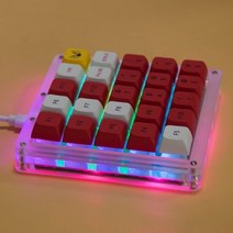 매크로 키보드 한손키보드 키패드 편집용키보드 25 키 키패드를 통한 QMK 프로그래밍 RGB 백라이트 핫 스왑 기계식 설정 게이트론 키캡 없음, 흰색 스위치, W back switch light
