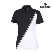 레노마골프 여성 사선 컬러블럭 제에리 반팔티 RWTYK6115-199 (BLACK)