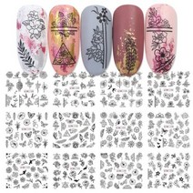 벚꽃 장식 조화 케이스 소품 액세서리 조명 네일 워터 스티커 사쿠라 꽃잎 핑크 꽃 봄 데칼 디자인 마크 매니큐어, 없음, BN1189-1200