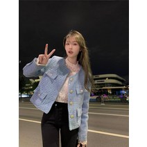 간절기 여성 봄 노카라 숏 트위드 자켓 하객 루즈핏 결혼식 오버핏 정장 재킷 SY