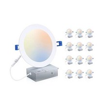 CLOUDY BAY CLOWY 6inch 3000K 4000K 5000K 삼색온도 가능 디머블 15W CRI 90+ 초박형 LED 오목등 정션박스 IC등급 에어타이트 ETLJA8, 6 Inch_3가지 색상 1개