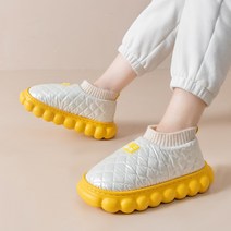 남자 여자 패딩 슬립온 신발 방한화 발목 스노우 부츠 웨지 플랫폼 슬리퍼 모피 짧은 플러시 플랫 방수 홈 코튼 A13 82