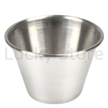 스텐 소스 접시 소스볼 양념 그릇 종지 소스컵 소금 케찹 머스타드 쌈장 볼 높은 소스컵 캠핑 - 스텐레스 종지 세트 다용도 멀티 국내산 식당 업소용 피클 올리브 후식 소스컵, 5호, 높은소스볼 1개
