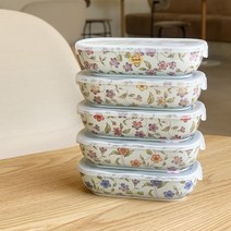 아리타야키 일본 식기 도자기 그릇 아리타 리프 플라워 타원 2절 찬통 반찬통 반찬용기 1p 뚜껑포함, 22-로즈핑크