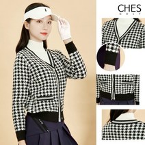 [체스골프-무료배송] 홀시 여성골프 하운드체크 가디건