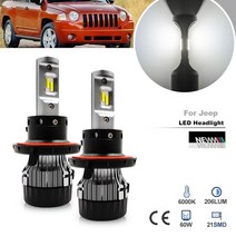 지프 컴패스 호환 나침반 용 2007 2008 2009 2010 led h13 9008 hilo 빔 전구 전조등 canbus 깜박임 없음 전조등 조명 189