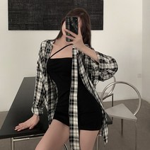 어썸 데일리 체크 긴팔 셔츠