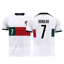 2022 카타르 월드컵 대표팀 아르헨티나 메시 프랑스 브라질 유니폼 단상 축구복 도매, 2022 포르투갈 화이트-7번 호날두 - 엠블럼 달기