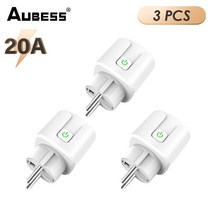 스마트싱스 스마트플러그 스마트 플러그 WiFi 소켓 EU 어댑터 16A 20A 전원 모니터 타이밍 기능 100-240V Tuya SmartLife APP Alexa Google, [01] Eu 플러그, [07] 20A 1 Piece