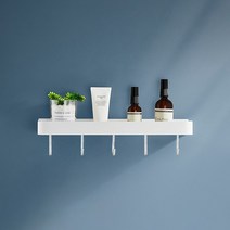 욕실 주방 리모델링 고급 호텔 무타공 선반 화장실 베란다 강력튼튼 물빠짐 욕실선반, 고리선반 (40cm), 화이트