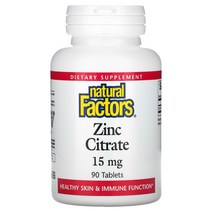 Natural Factors 시트르산아연 15mg 90정