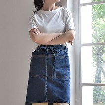 컵앤곱 여름 데님 바리스타 허리앞치마, 중청, 1개