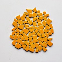 유리공예 스테인드글라스 600g/21oz (약. 165 ~ 175 개) 다각형 도자기 모자이크 타일 5mm/0.2 인치 두께 D, 02 Orange_01 600g-21oz