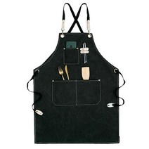 데님 앞치마 카페 바리스타 미용 사 실 애견 보육 교사 제과제빵 영업용 특이한 작업 카우보이 솔리드 데님, 24 2WQ-46447-006