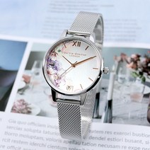 올리비아 버튼 워터컬러 플로랄 여성 메쉬 프리버클 시계 OB16PP37