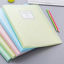 바이아트몰 심플컬러 A4클리어화일 문서서류보관 그림보관 펜화보관, 1개, 블루