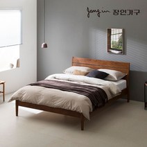 장인가구 에클라 고무나무 원목 평상형 침대프레임 Q, 내추럴