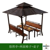 조립식 파라고 파고라 툇마루 정자 가제보 원두막 마당 인테리어 나무 사각 옥상 정원, 정자+양면의자+테이블