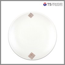 [돌산멜라민] 더블체크(백) - 골든원형접시 (업소용 식당용), (DS-7794), 1개