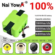 샤오미 치후360 단후이 아이로봇 호환용 144V NiMh SC 충전식 배터리 6800mAh KV8 XR210 진공 청소기 로봇, 03 6800mAh 1PCS
