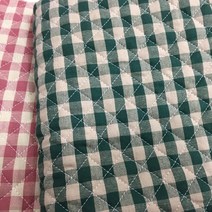 앤패브릭 누빔원단 체크누빔지 선염체크 퀼팅누빔원단 4color, 그린