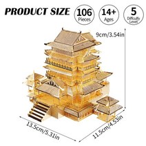 입체퍼즐 3D퍼즐 혼자놀기 Piececool-3D 금속 노트르담 드 파리 모델 빌딩 키트 DIY 퍼즐 청소년 장난감, 08 Tengwang Pavilion, 한개옵션1