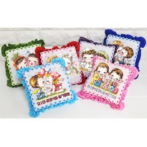 더스티치 십자수패키지 주차쿠션 DIY만들기세트 실포함, 꽃뽀글이주차-그린