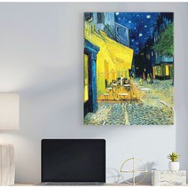 명화그림 빈센트 반고흐 캔버스액자 별이빛나는밤 카페테라스 해바라기그림 대형 와이드 홈카페 인테리어 거실 침실 카페, 밤의 카페 테라스