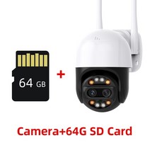 열화상 고성능 4K 8MP PTZ IP 카메라 듀얼 렌 와이파이 8X 줌 야외 보안 보호 2.8mm -12mm 자동 추적 P2P, 02 8MP Add 64G Card_03 AU 플러그