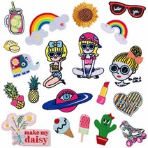온업 DIY 커스텀 열접착 와펜 패치 세트 WP01, 타입6 (20개입)