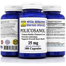 Mental Refreshment Nutrition Pure Policosanol 25mg 180 ct 쿠바산 폴리코사놀 40mg 정품 쿠바산 폴리코사놀 폴리코사놀 쿠바산 오메가3, 1개, 1