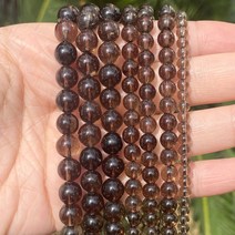 자연 라운드 다채로운 모가 나이트 토르말린 오팔 마노 옥 스페이서 스톤 비즈 보석 만들기 DIY 팔찌 쥬얼리 제작, 10mm 36 to 37pcs, Smoky Quartz