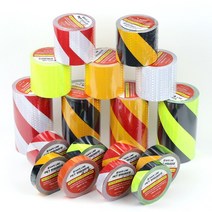 PET 반사테이프 반사 스티커 폭2.5cm X 길이10M, 황/적(사선)