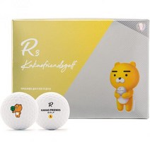 KAKAO FRIENDS GOLF R3 골프공 부드러운 느낌 스트레이트 샷 인쇄된 골프 티 (1 다스 12 공), Lucky Ryan Edition