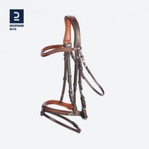 103779 Decathlon Shui Le Rein 말 고삐 승마 장비 소 가죽 용품 하네스 타기 IVG3, 하나의 크기는 모두 맞는, 조랑말에 적합한 브라운 PS
