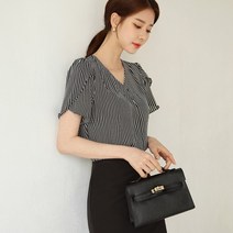 시크라인 튤립 스트라이프 블라우스