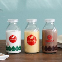 레트로감성 옛날 우유병모양 소품유리병 예쁜주방소품 카페라떼잔 기프트 싱글족 컵, 레트로