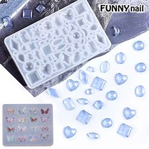[퍼니네일] 3D네일몰드 레진아트 실리콘몰드 보석스톤 나비몰드 나비네일몰드, 멀티 네일몰드 - 01. 보석