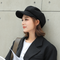 보슈 가을 빵모자 단색 여성 모자 패션 코디
