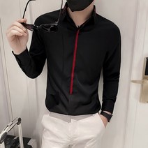 wanghuan화이트 셔츠 남성용 긴팔 슬림핏 논아이언 비즈니스 슈트 워크 베스트 맨 웨딩 슈트 셔츠 인치